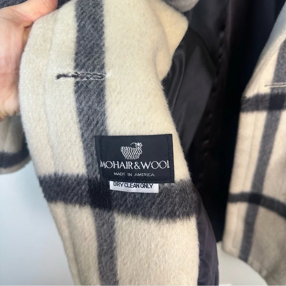 DALE DRESSIN For Paul Levy Designs Plaid Double-Breasted Women's Wool Coat - Picture 2 of 10